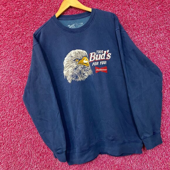 Brew City Budweiser Bald Eagle Graphic Crewneck Sweatshirt Large - Picture 3 of 4